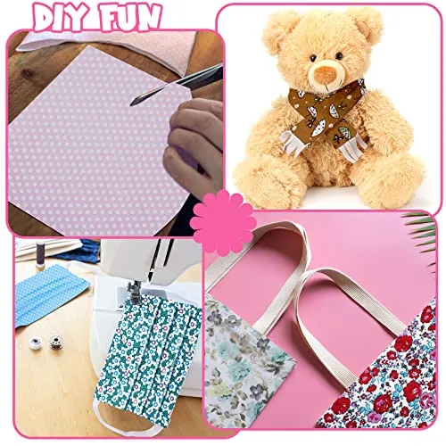 100 Pcs 10 x 10 Inches Cotton Fabric Square No Repeat Patchwork Fabrics Cotton Printed Floral Craft Fabric Patchwork Bundles Flower Quilting Fabric Craft for DIY Sewing Cloths Handmade Accessories