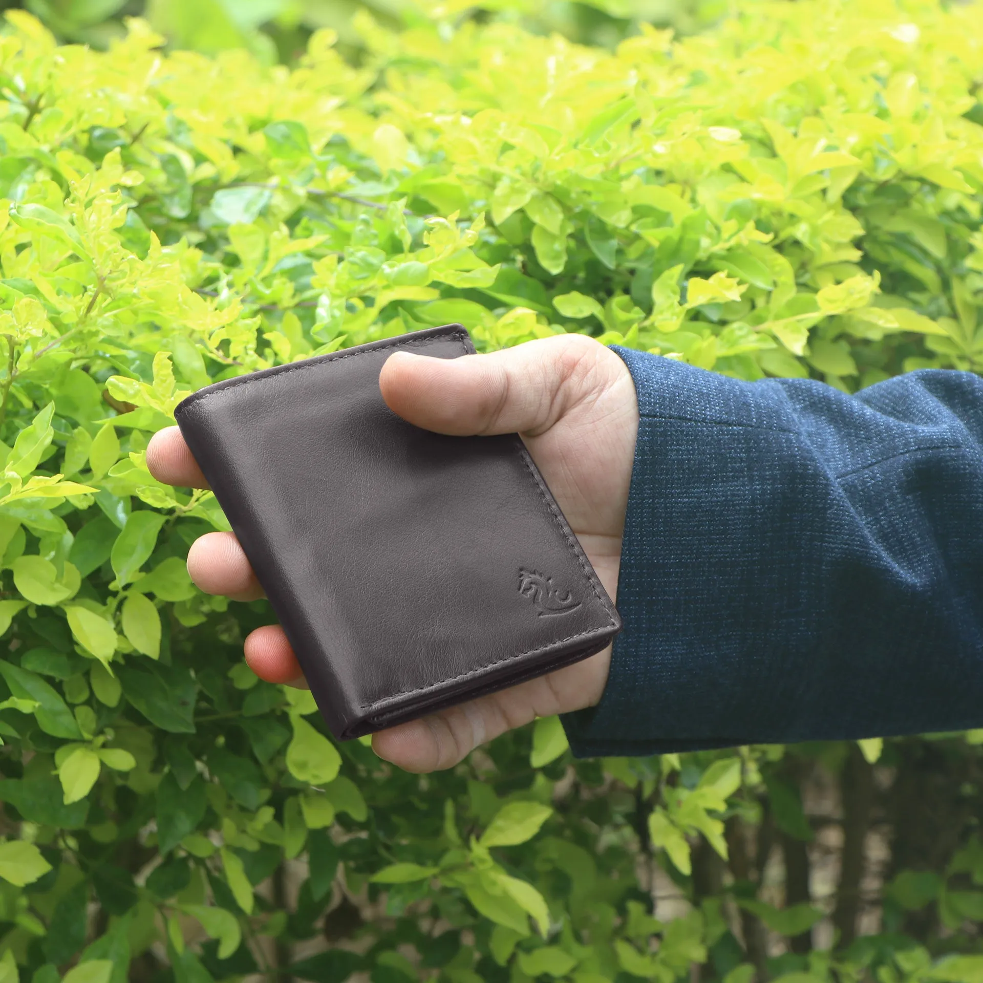 10026 Brown & Blue Bifold Wallet