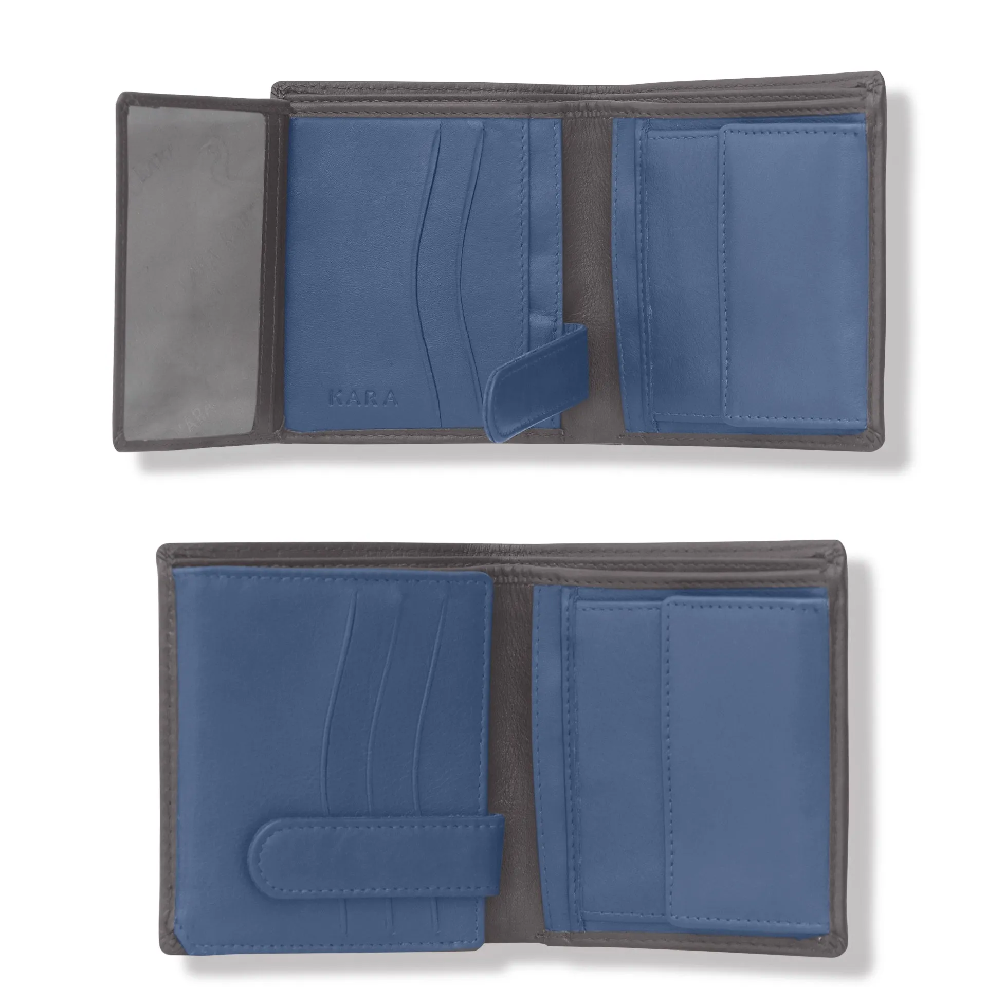 10026 Brown & Blue Bifold Wallet