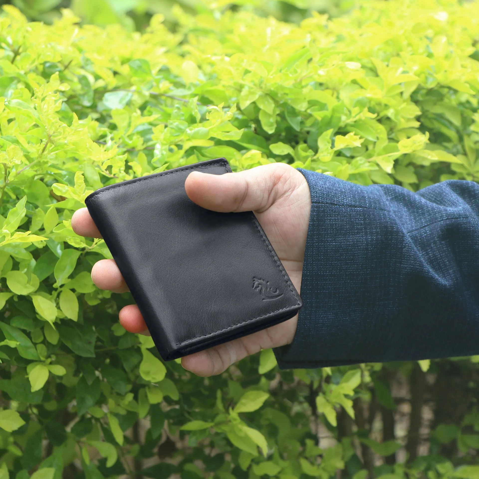 10026 Brown & Blue Bifold Wallet