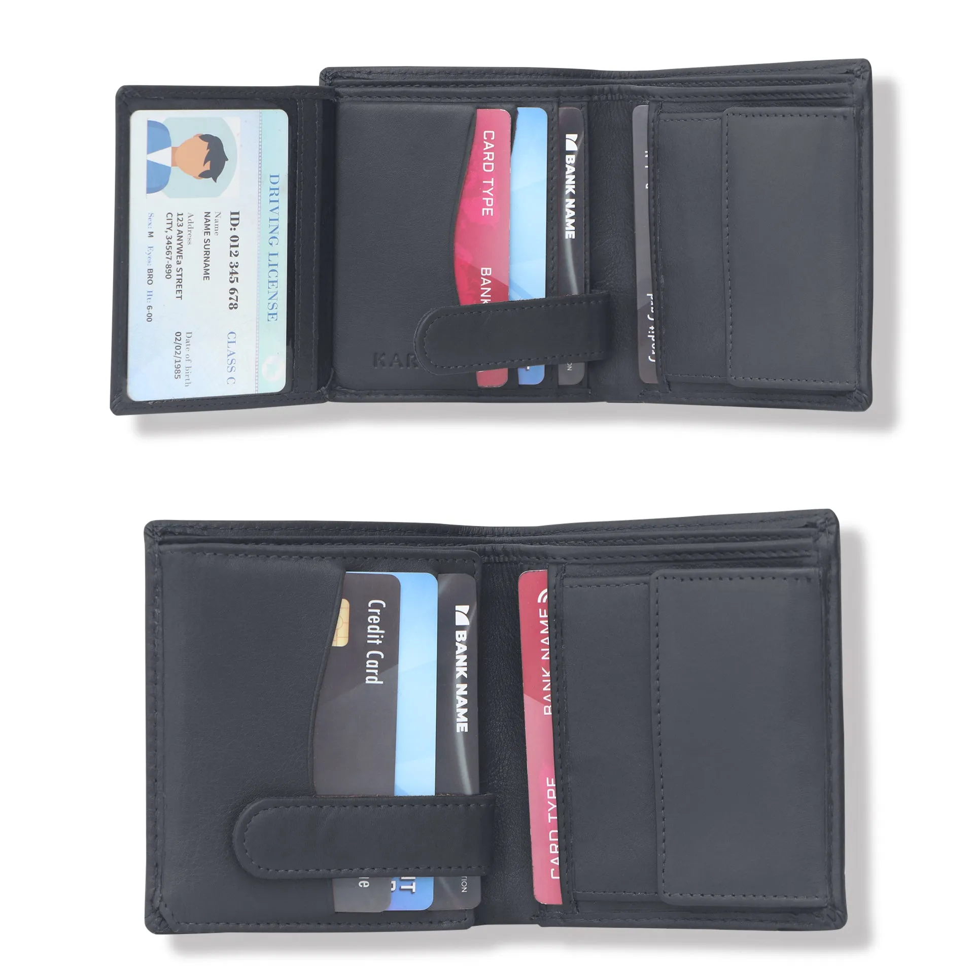 10026 Brown & Blue Bifold Wallet