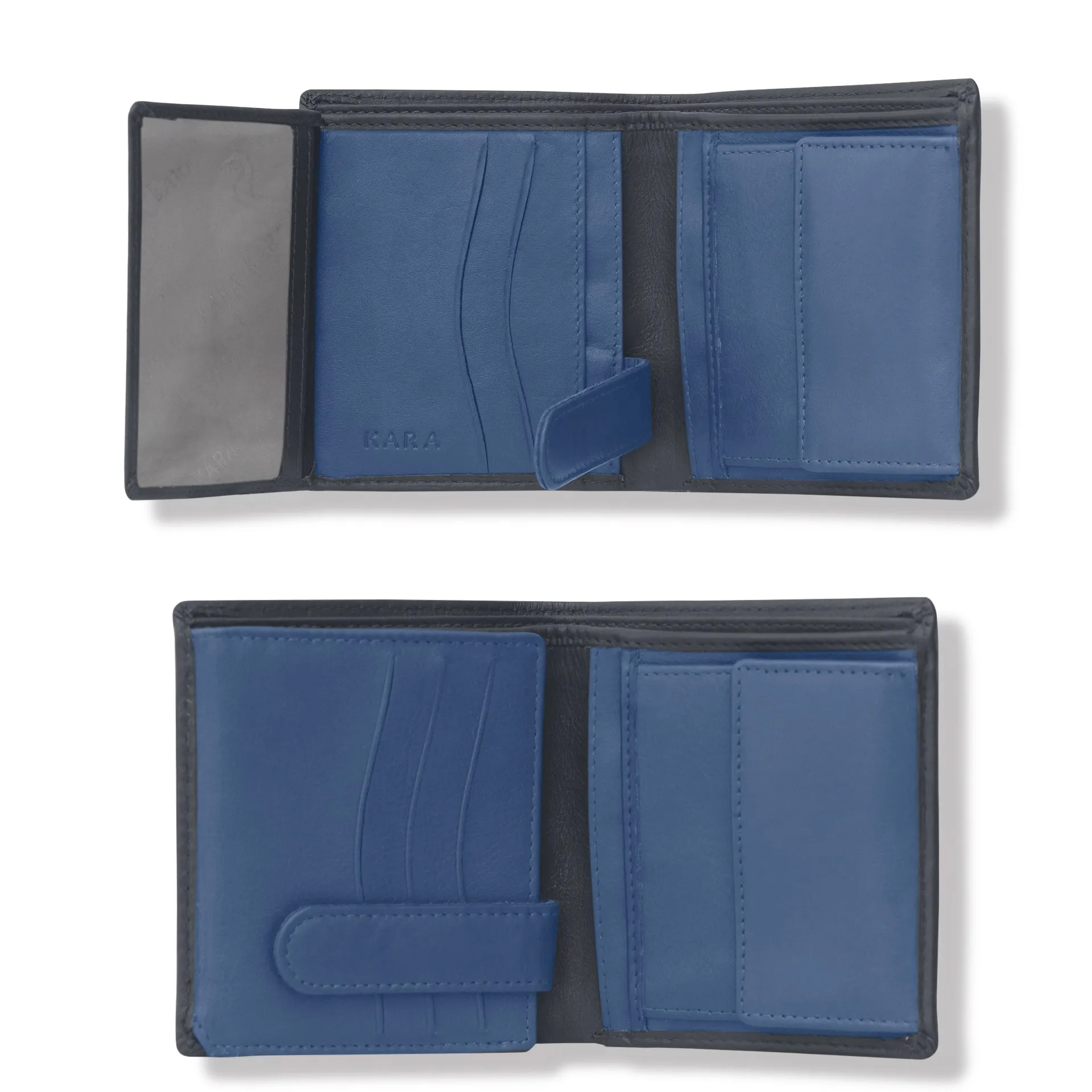 10026 Brown & Blue Bifold Wallet
