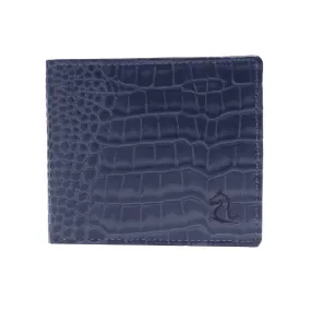 10148 Croco Navy Leather Bifold Wallet for Men