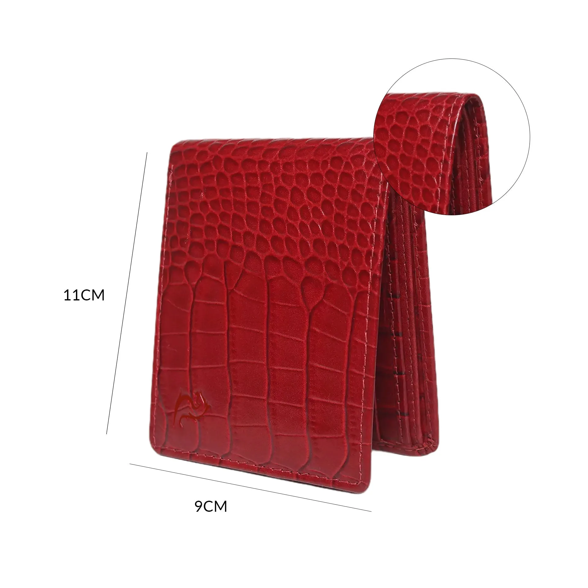 10148 Croco Navy Leather Bifold Wallet for Men