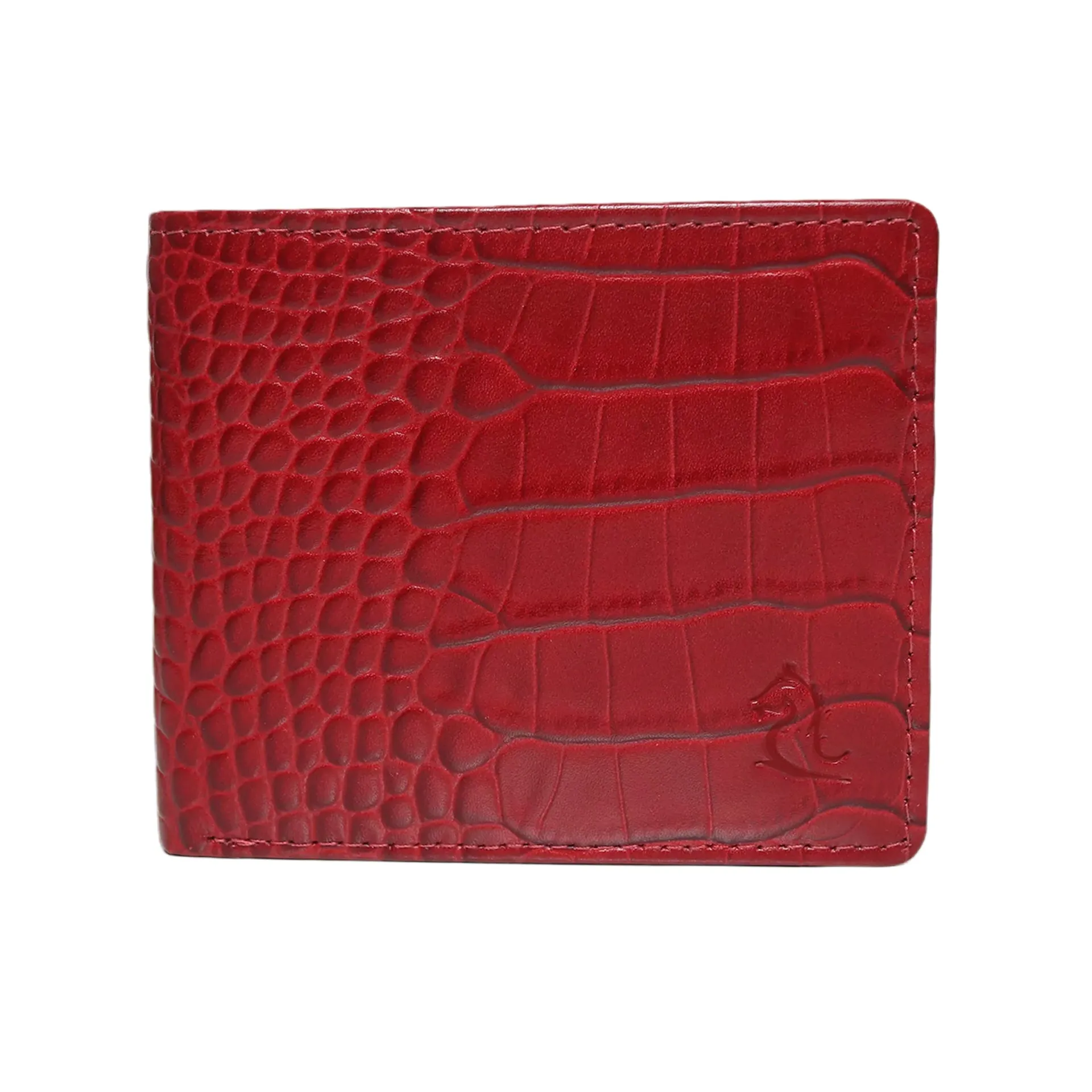 10148 Croco Navy Leather Bifold Wallet for Men
