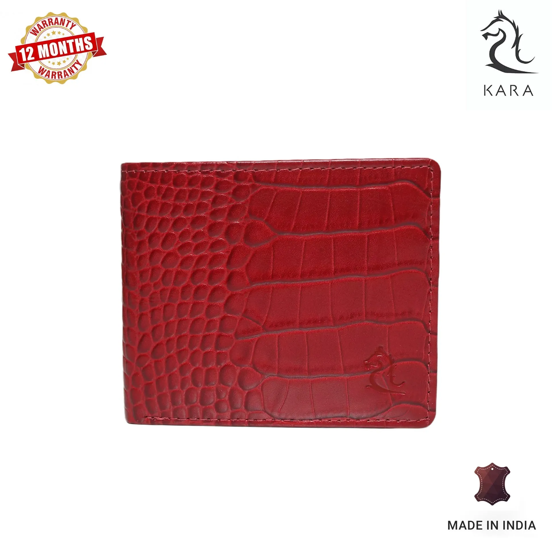 10148 Croco Navy Leather Bifold Wallet for Men