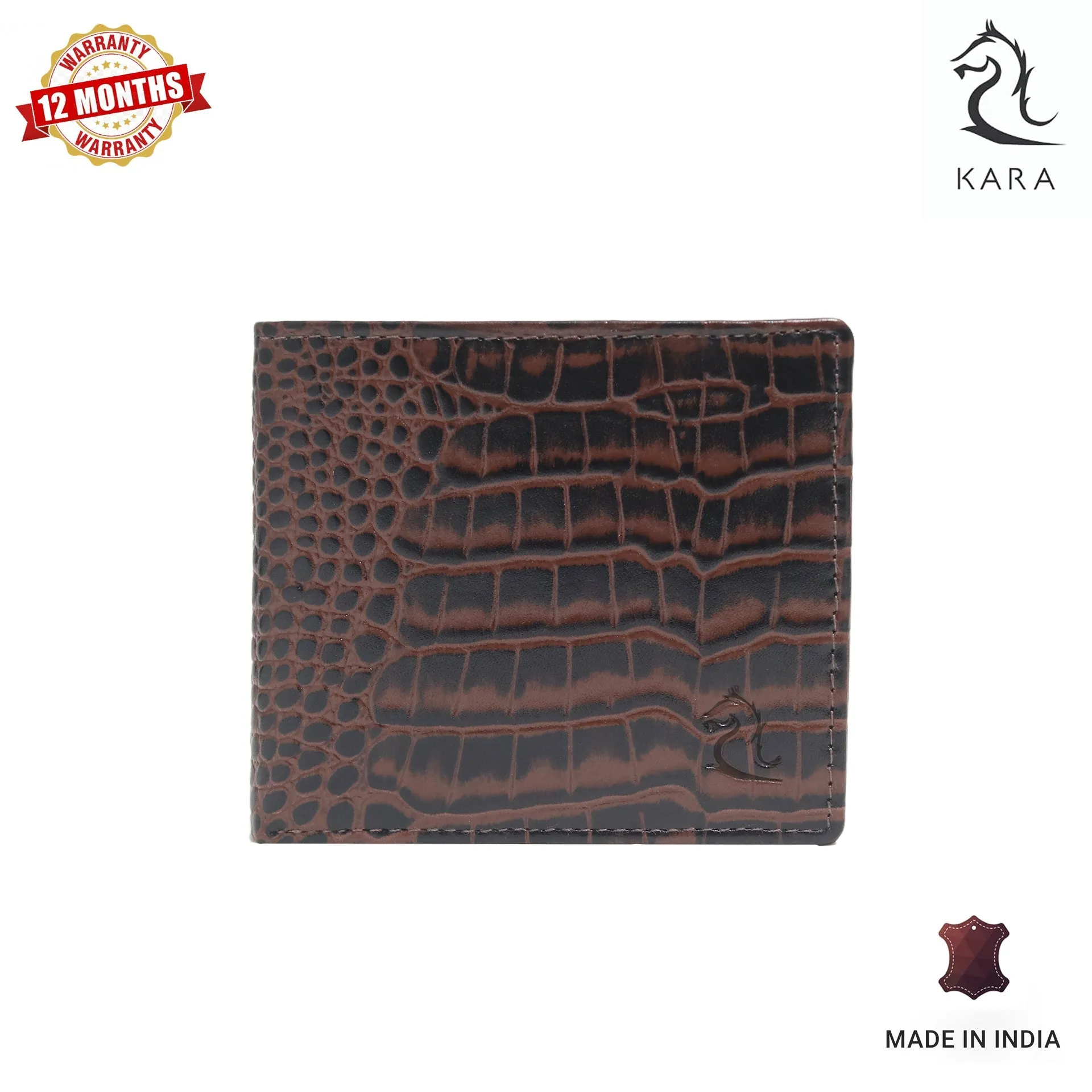 10148 Croco Navy Leather Bifold Wallet for Men