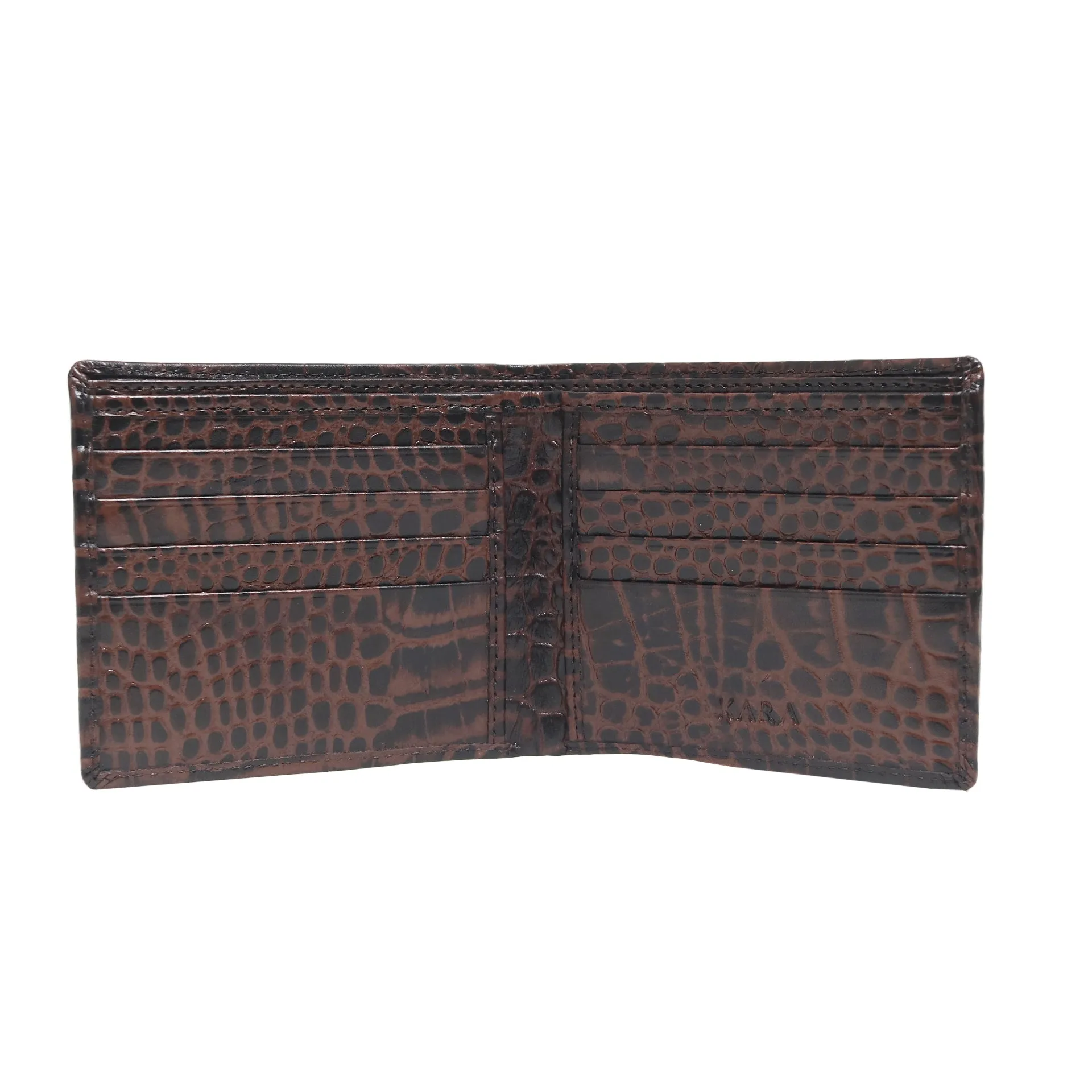 10148 Croco Navy Leather Bifold Wallet for Men