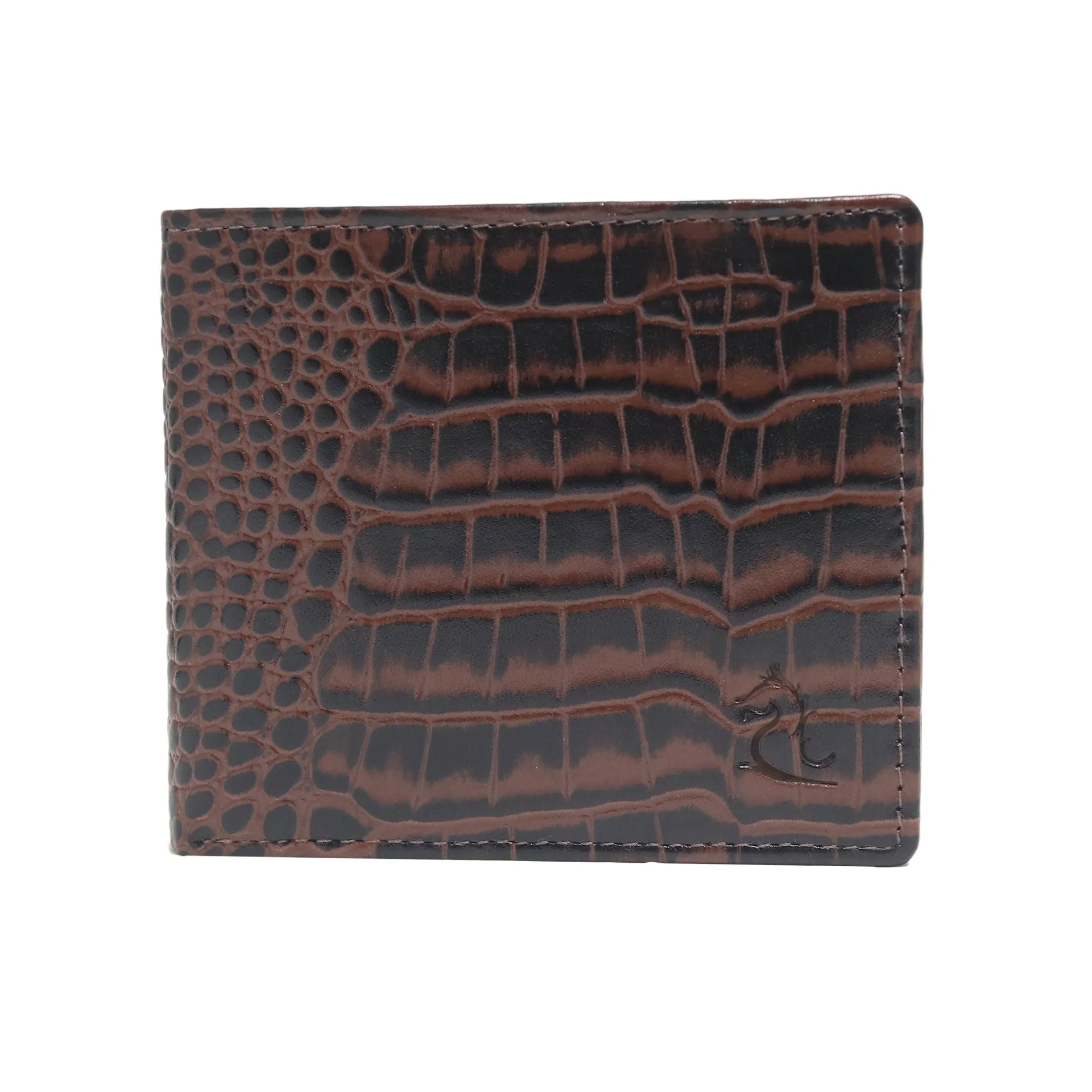 10148 Croco Navy Leather Bifold Wallet for Men
