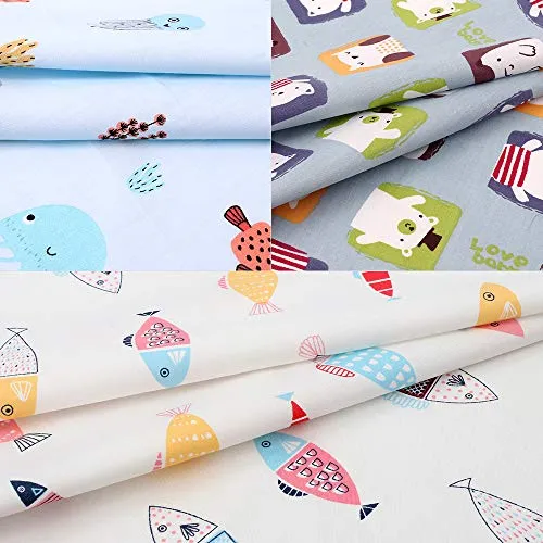 10Pcs Quilting Fabric for Sewing Crafting Fat Quarters Fabric Bundles for Patchwork DIY Sewing Cotton Fabric Printed Floral Pre-Cut Squares 15.7 x 19.7 inches (40 x 50 cm) (BL-3)