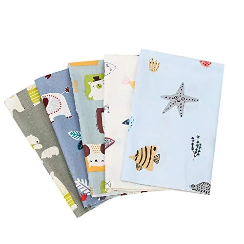 10Pcs Quilting Fabric for Sewing Crafting Fat Quarters Fabric Bundles for Patchwork DIY Sewing Cotton Fabric Printed Floral Pre-Cut Squares 15.7 x 19.7 inches (40 x 50 cm) (BL-3)