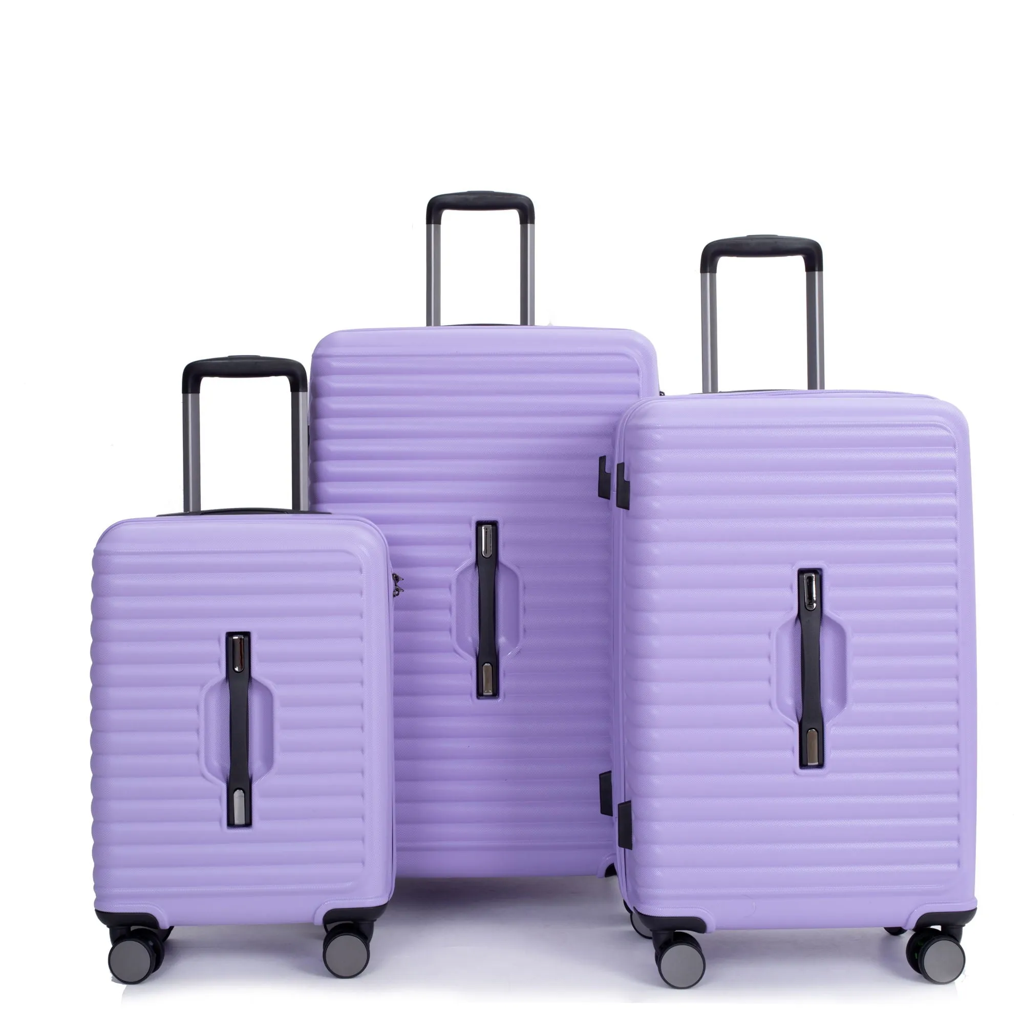 3 Piece Luggage Sets Lightweight Suitcase With Two Hooks, 360° Double Spinner Wheels, Tsa Lock, (21/25/29) Light Purple