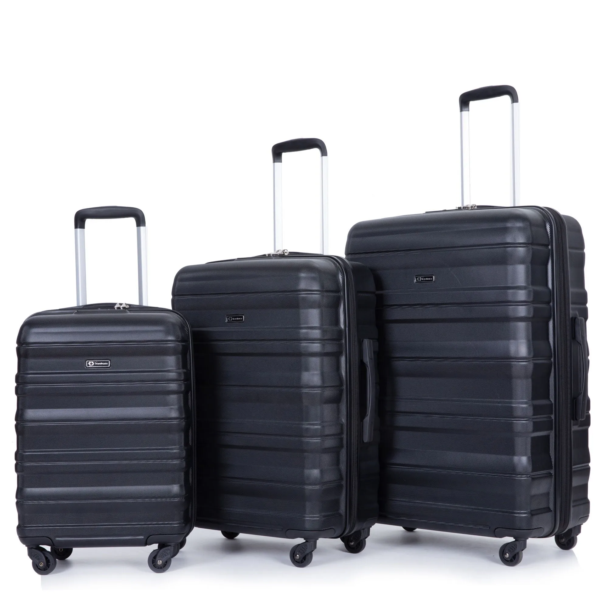 3 Piece Luggage Sets Piece Lightweight & Durable Expandable Suitcase With Two Hooks, Spinner Wheels, Tsa Lock, (21 / 25 / 29) Black