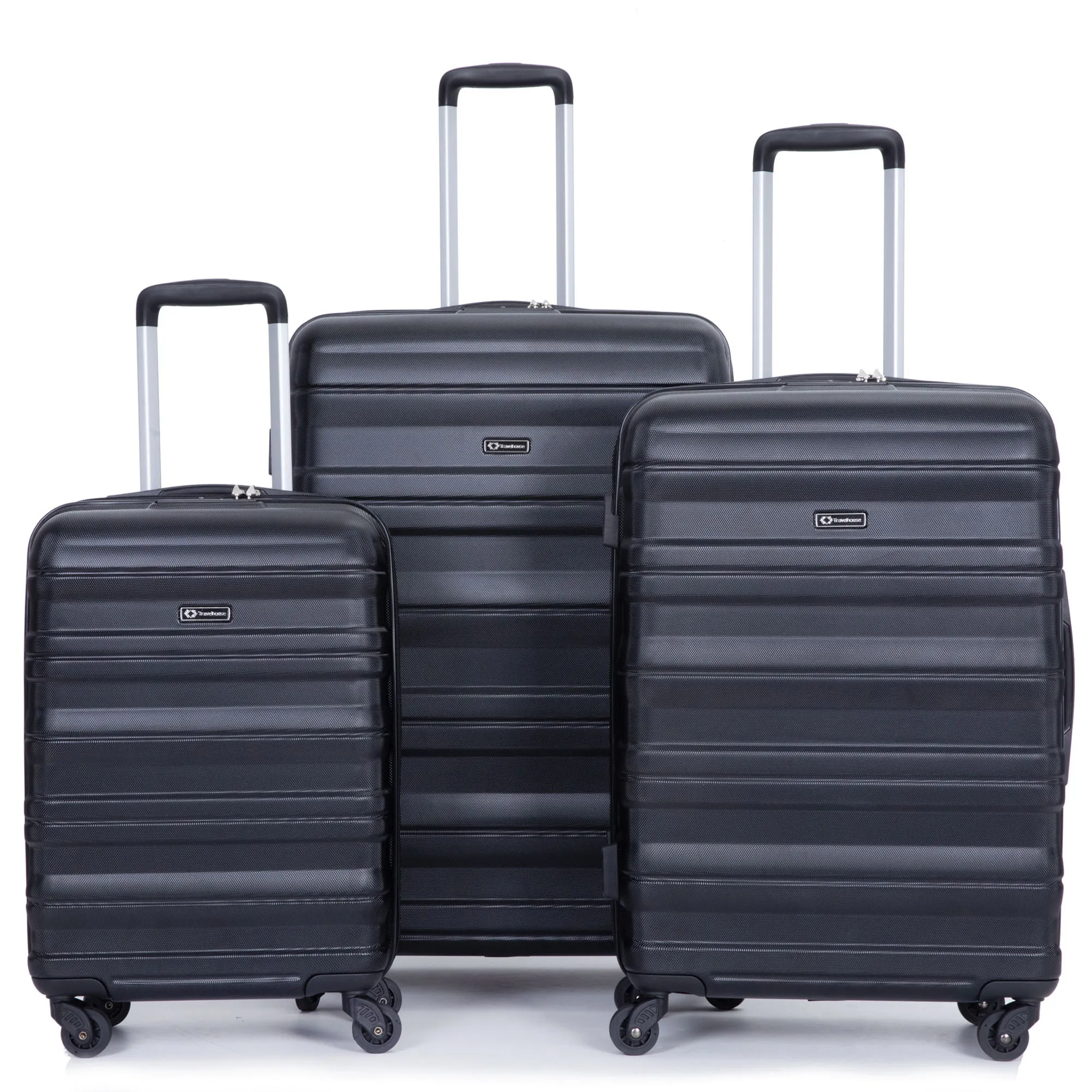 3 Piece Luggage Sets Piece Lightweight & Durable Expandable Suitcase With Two Hooks, Spinner Wheels, Tsa Lock, (21 / 25 / 29) Black