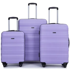 3 Piece Luggage Sets Piece Lightweight & Durable Expandable Suitcase With Two Hooks, Spinner Wheels, Tsa Lock, (21 / 25 / 29) Purple
