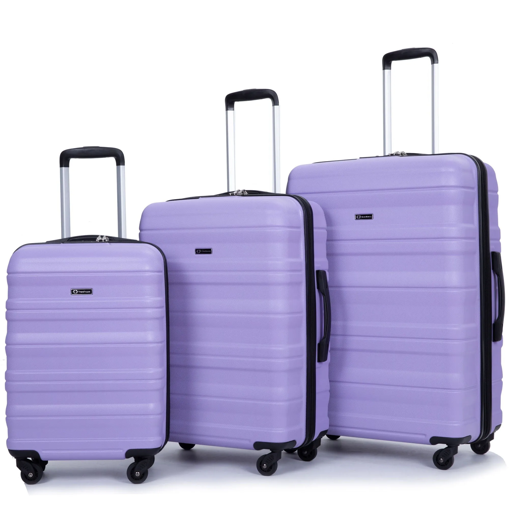 3 Piece Luggage Sets Piece Lightweight & Durable Expandable Suitcase With Two Hooks, Spinner Wheels, Tsa Lock, (21 / 25 / 29) Purple
