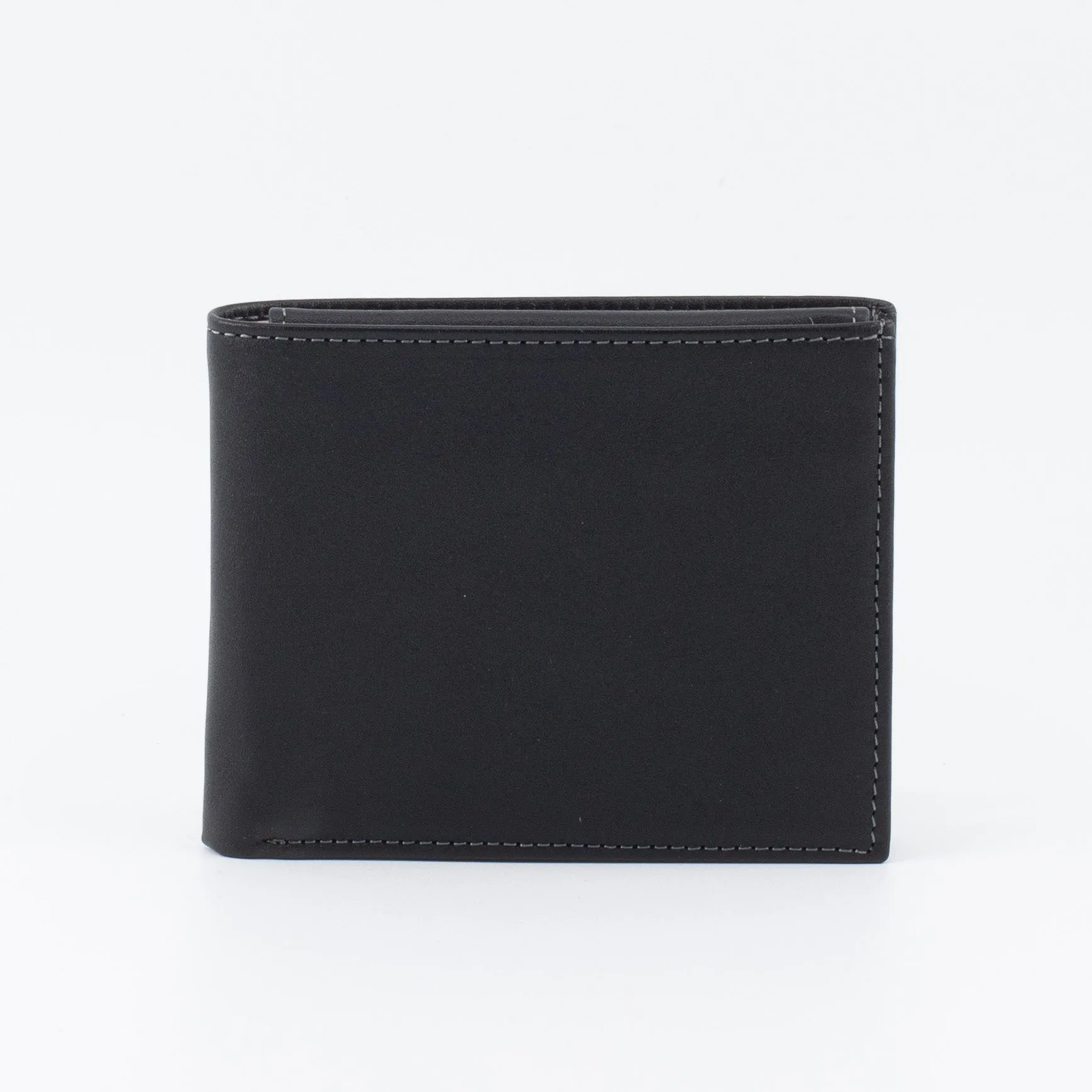 A Trifold, Premium Leather Wallet (Gray - Black)