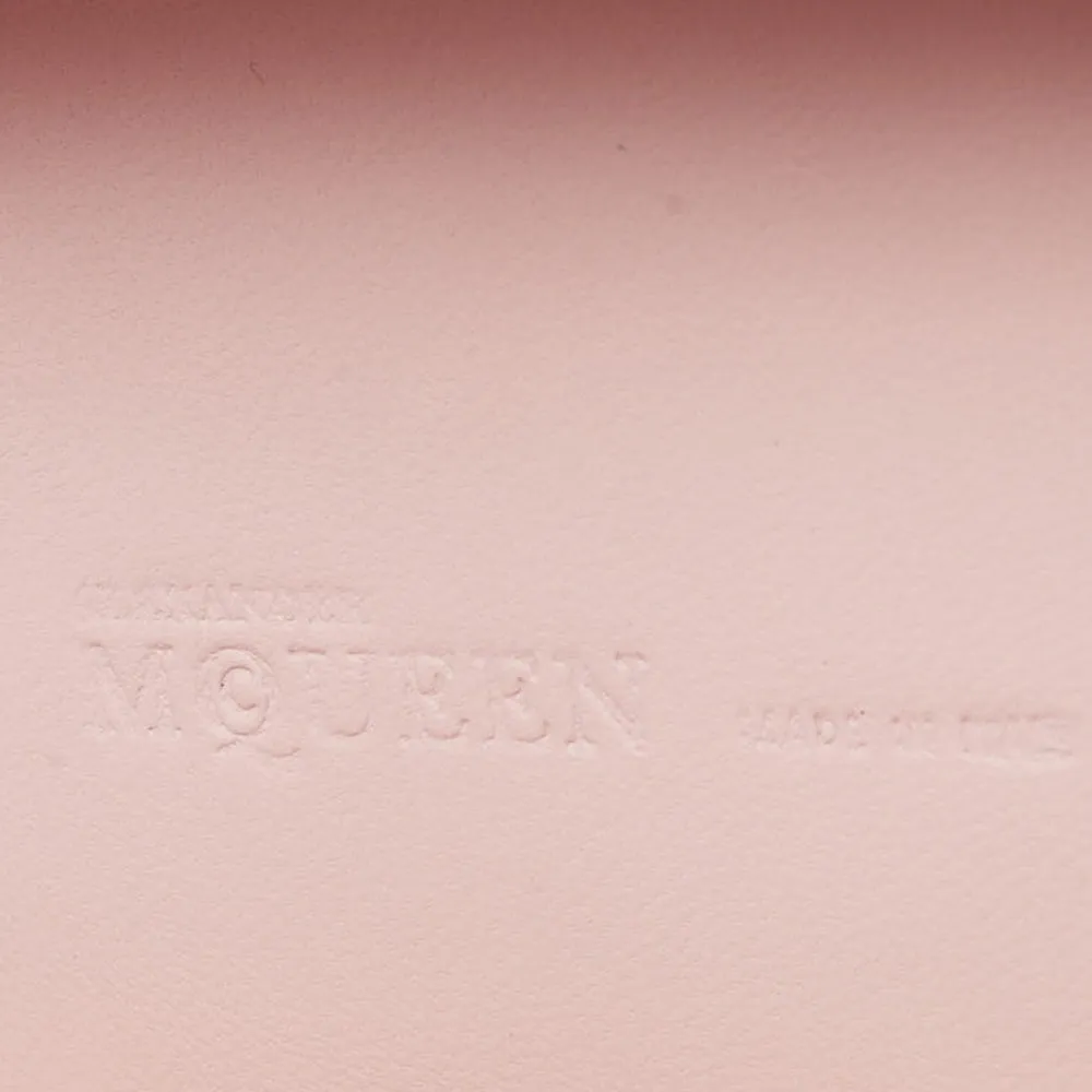 Alexander McQueen Pink Woven Leather Skull Box Clutch Bag