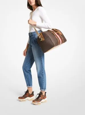 Bedford Travel Extra-Large Logo Stripe Weekender Bag