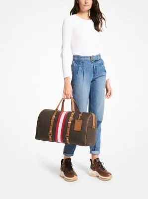 Bedford Travel Extra-Large Logo Stripe Weekender Bag