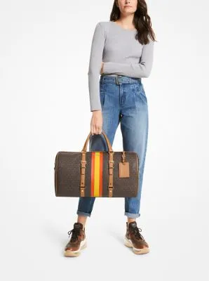 Bedford Travel Extra-Large Logo Stripe Weekender Bag