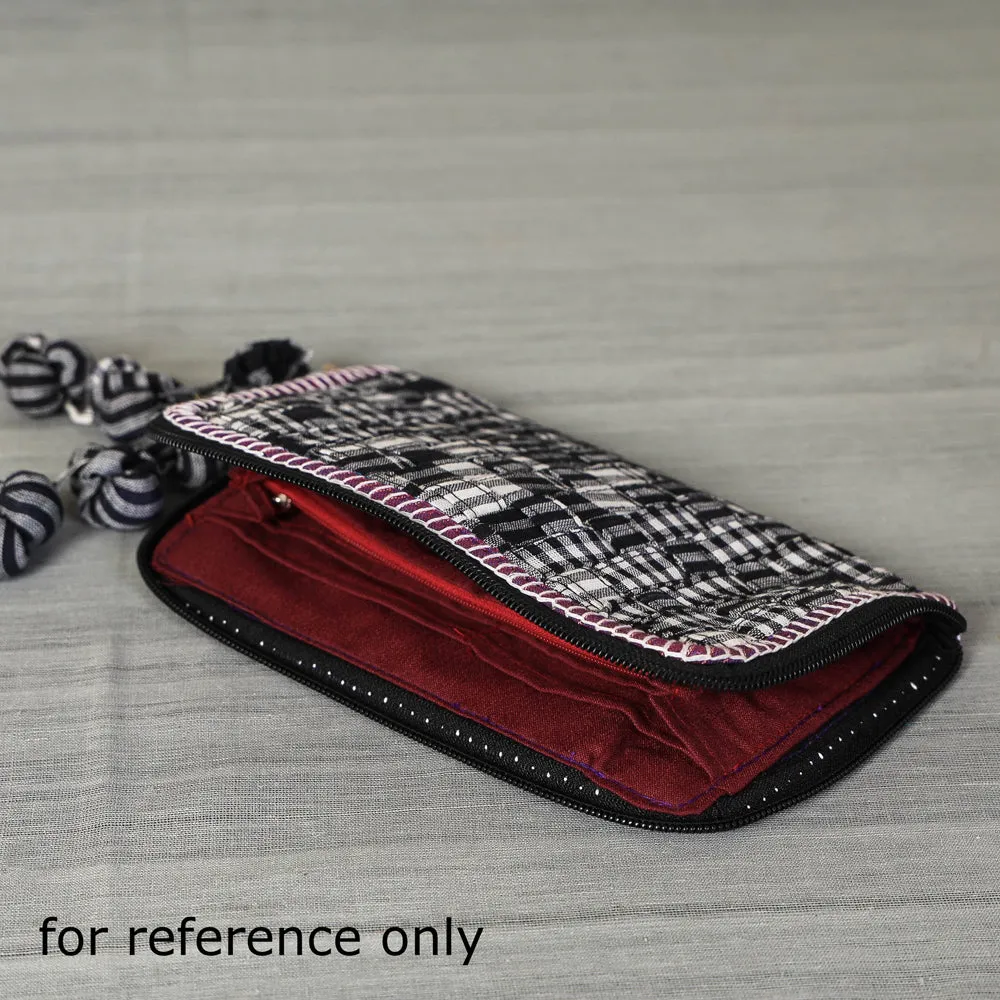 Black - Gamcha Fabric Handmade Clutch Wallet by Rangila Dhaga