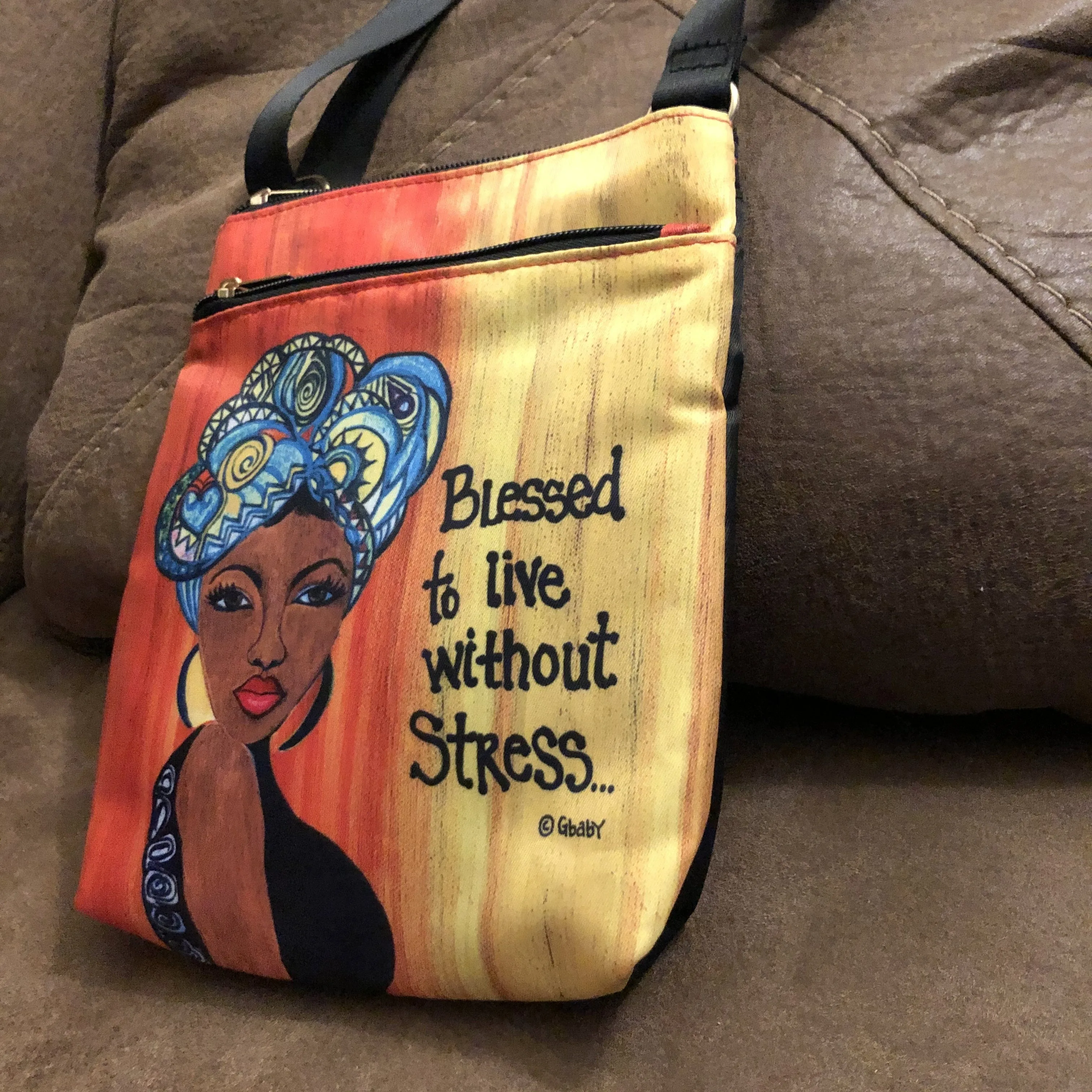 Blessed to Live without Stress Crossbody Travel Purse
