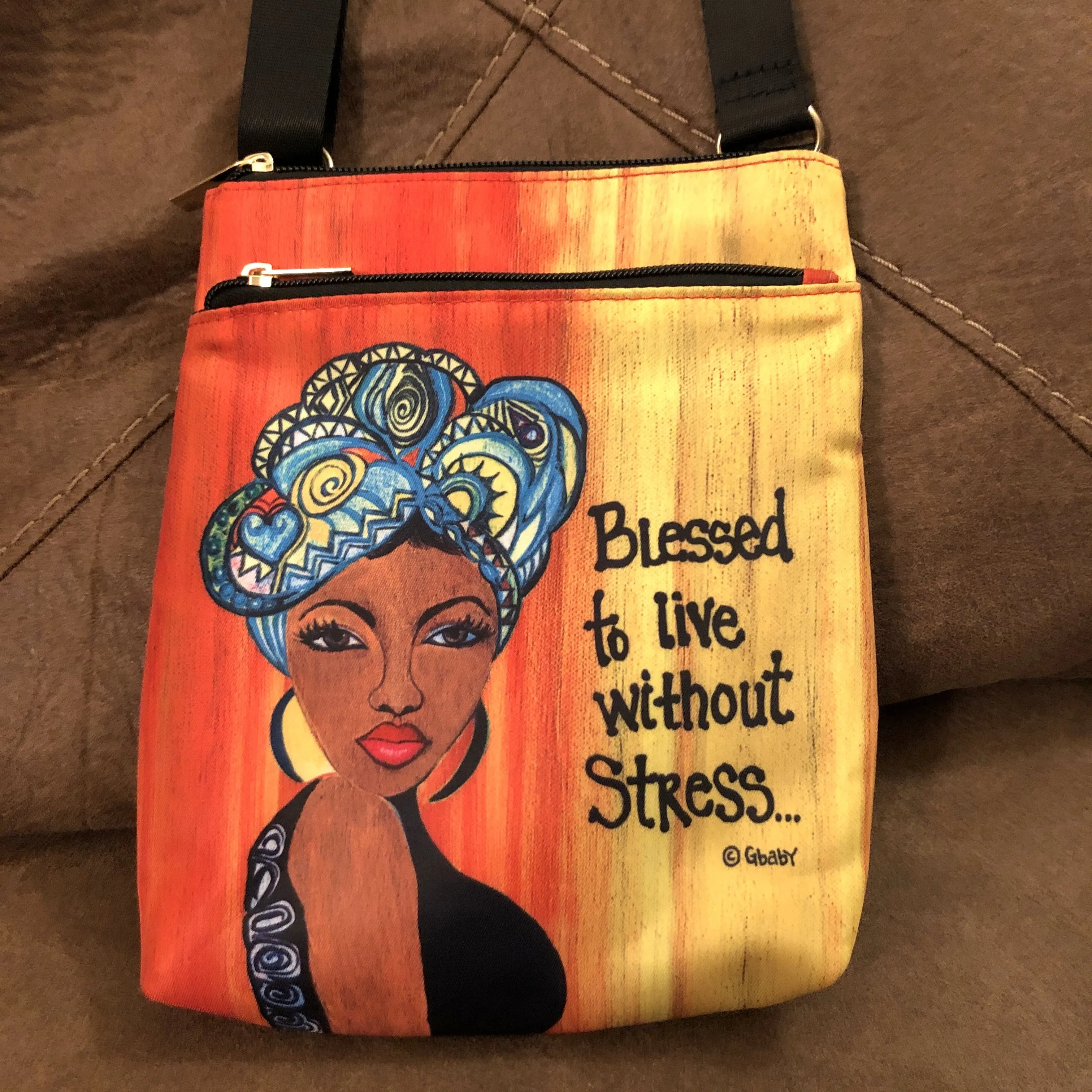 Blessed to Live without Stress Crossbody Travel Purse