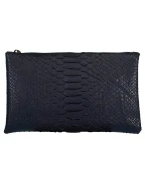 Blue Small Python Effect Clutch