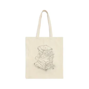 Book Stack (Sketch) Cotton Canvas Tote Bag