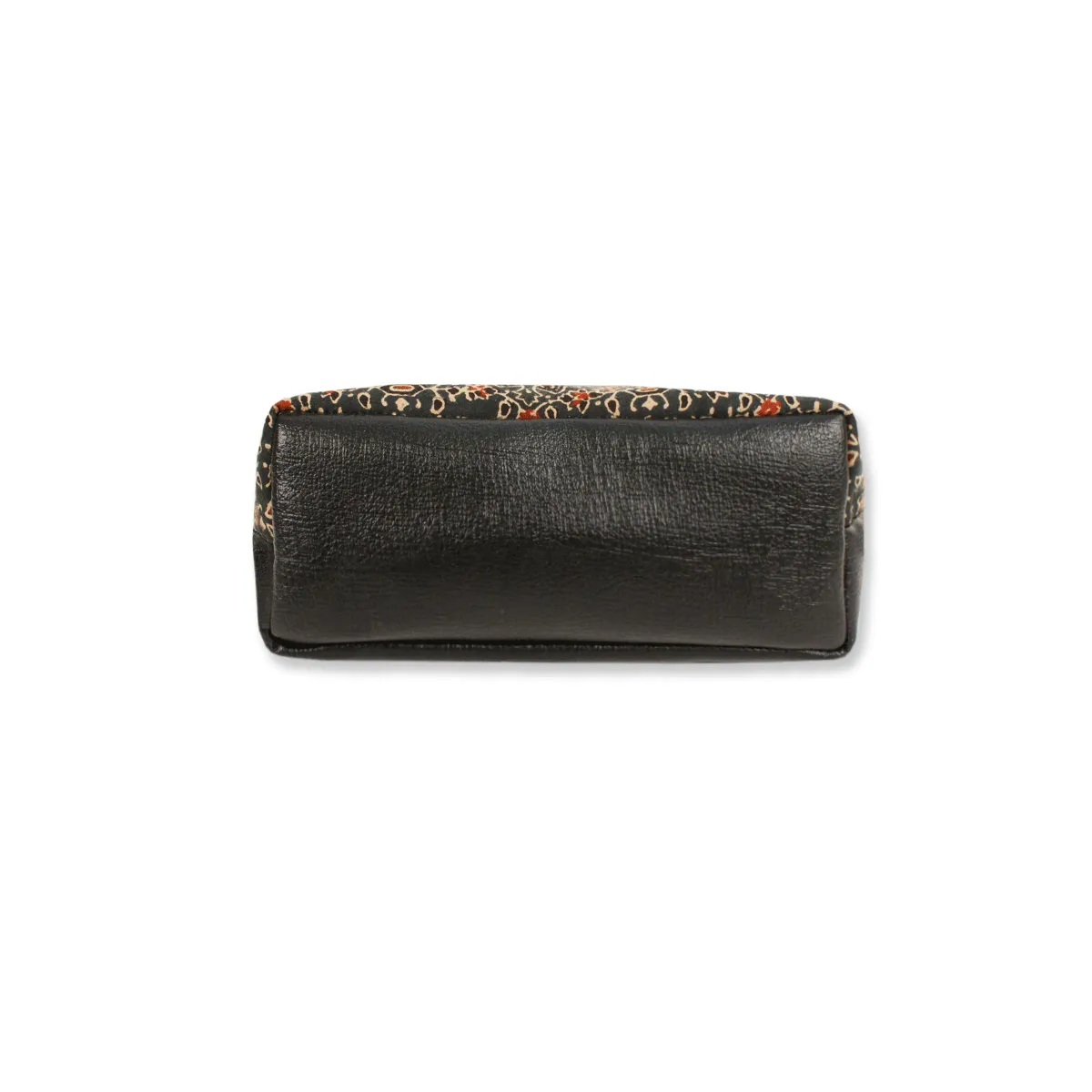 Brown Red Floral Block Printed Pouch