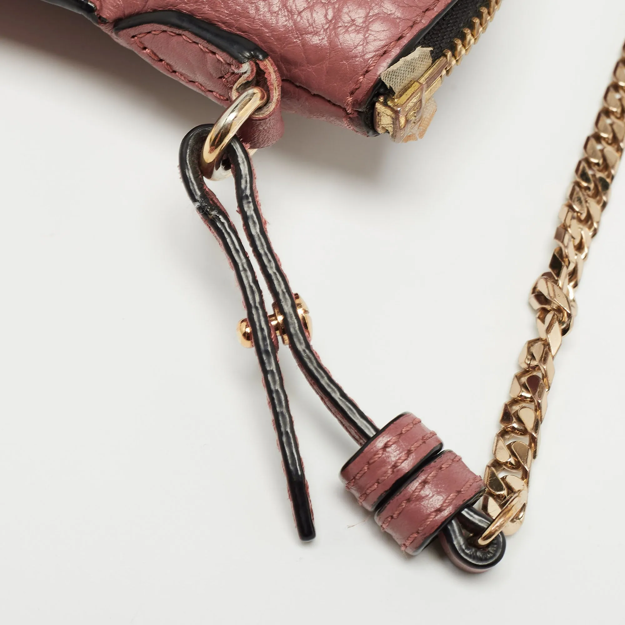 BURBERRY Rose Pink Signature Grain Check Embossed Leather Peyton Crossbody Bag