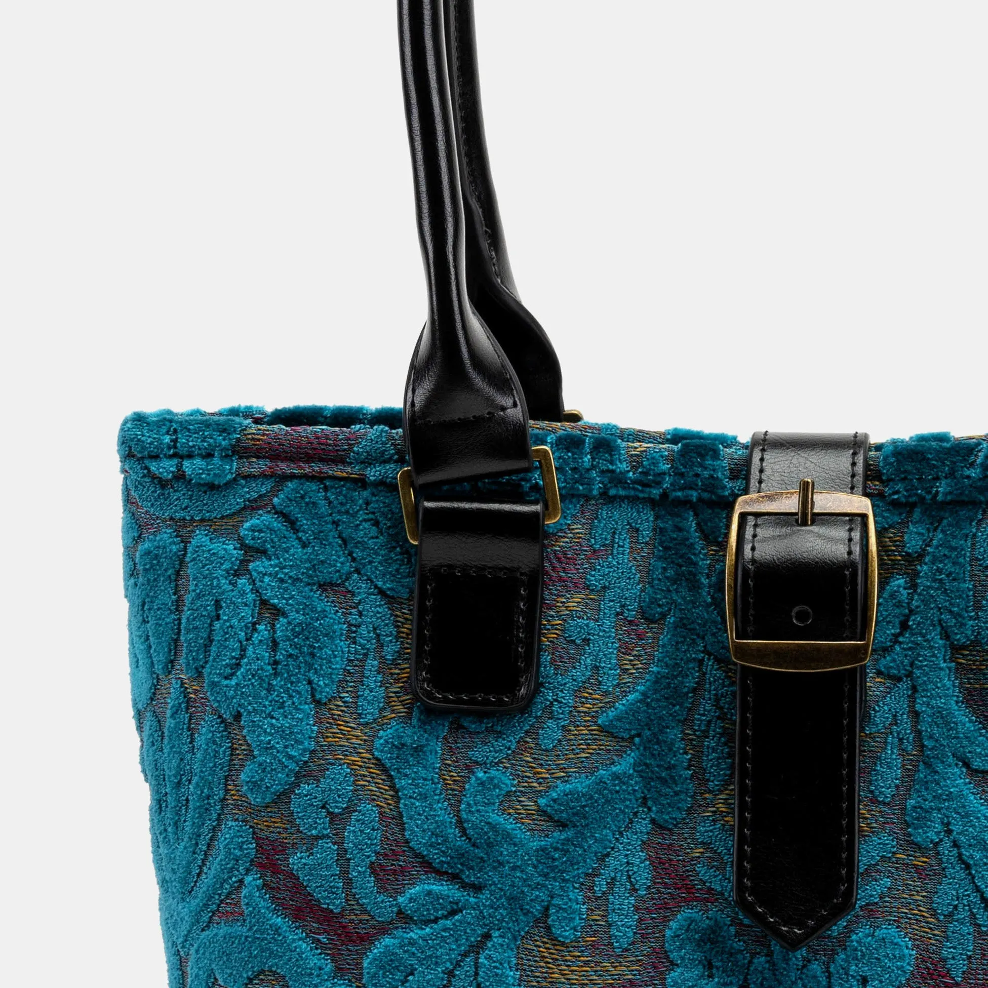 Burnout Velvet Aqua Blue Everyday Tote