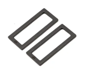 By Annie 1.5" Flat Rectangle Ring - Black - Set of Two