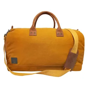 CANVAS & AWL Canvas with Genuine Leather Trim Unisex Travel Duffle Bag, Shoulder Weekender Overnight Bag (Tan)