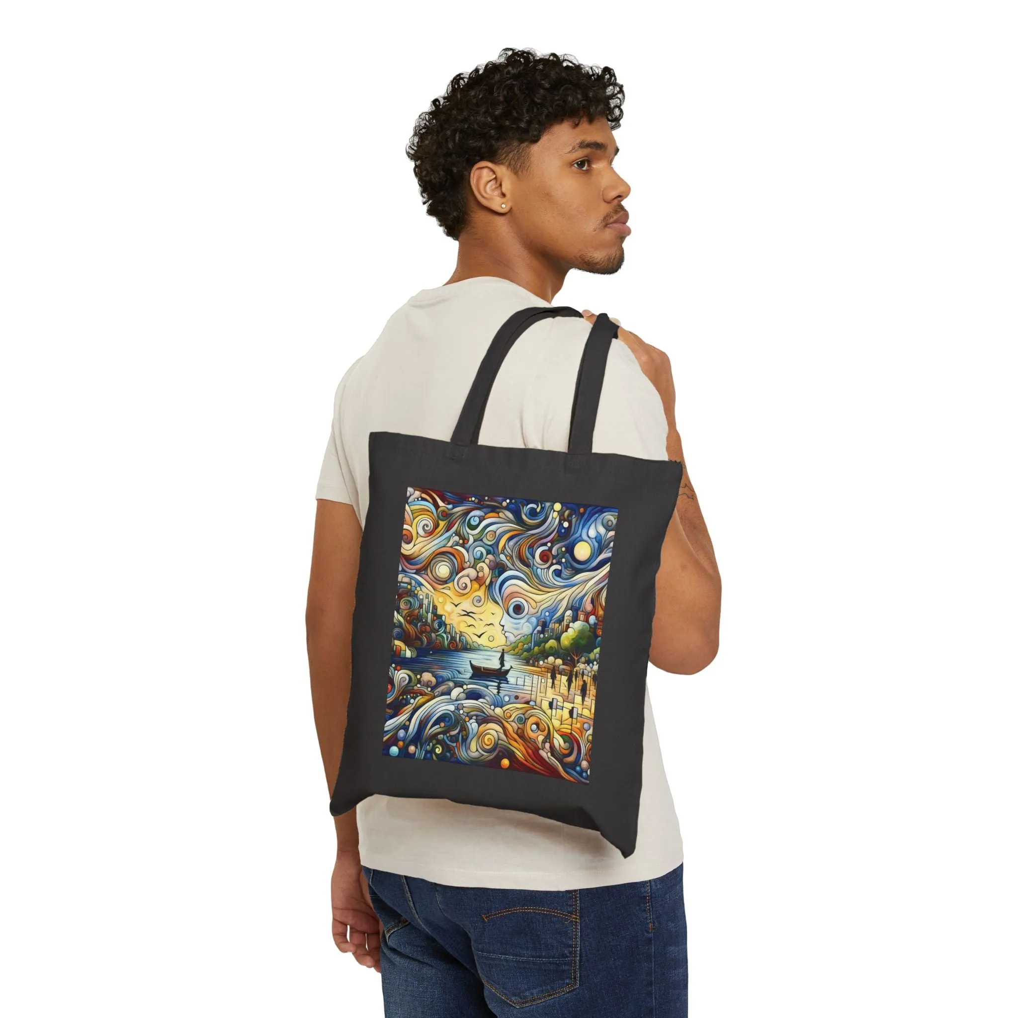 Colorful abstract design Cotton Canvas Tote Bag