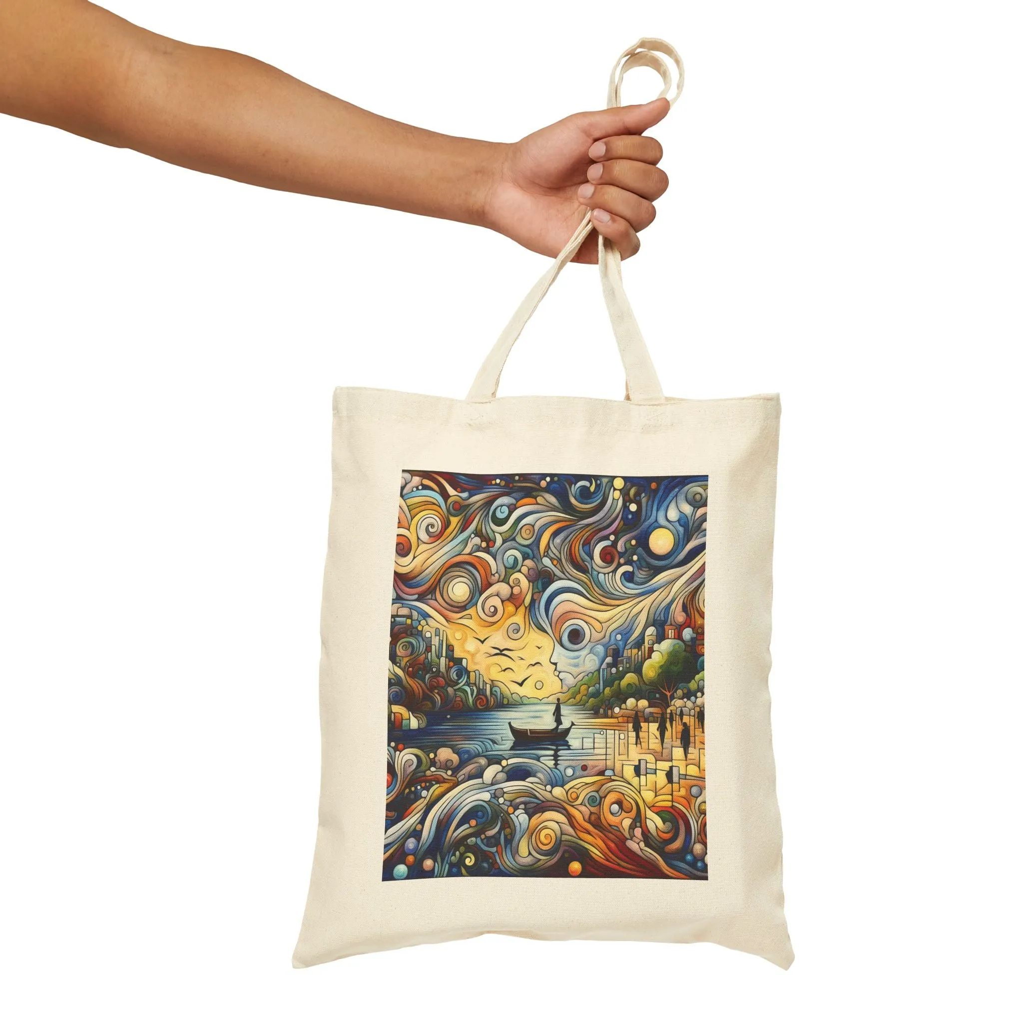 Colorful abstract design Cotton Canvas Tote Bag