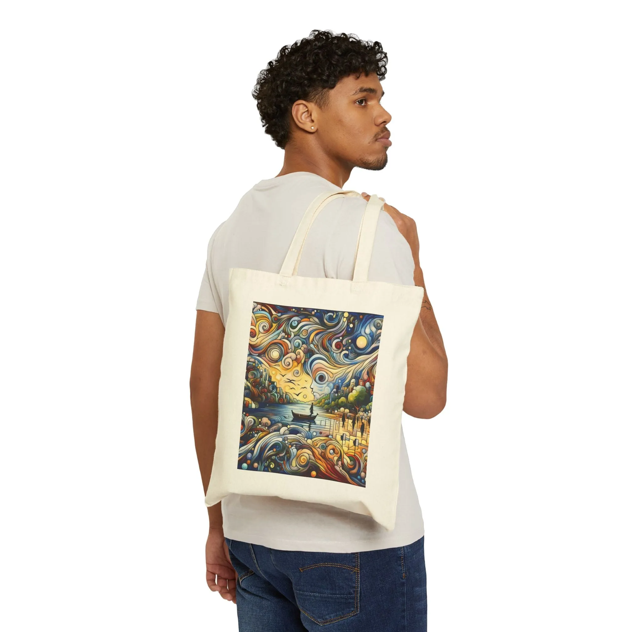 Colorful abstract design Cotton Canvas Tote Bag