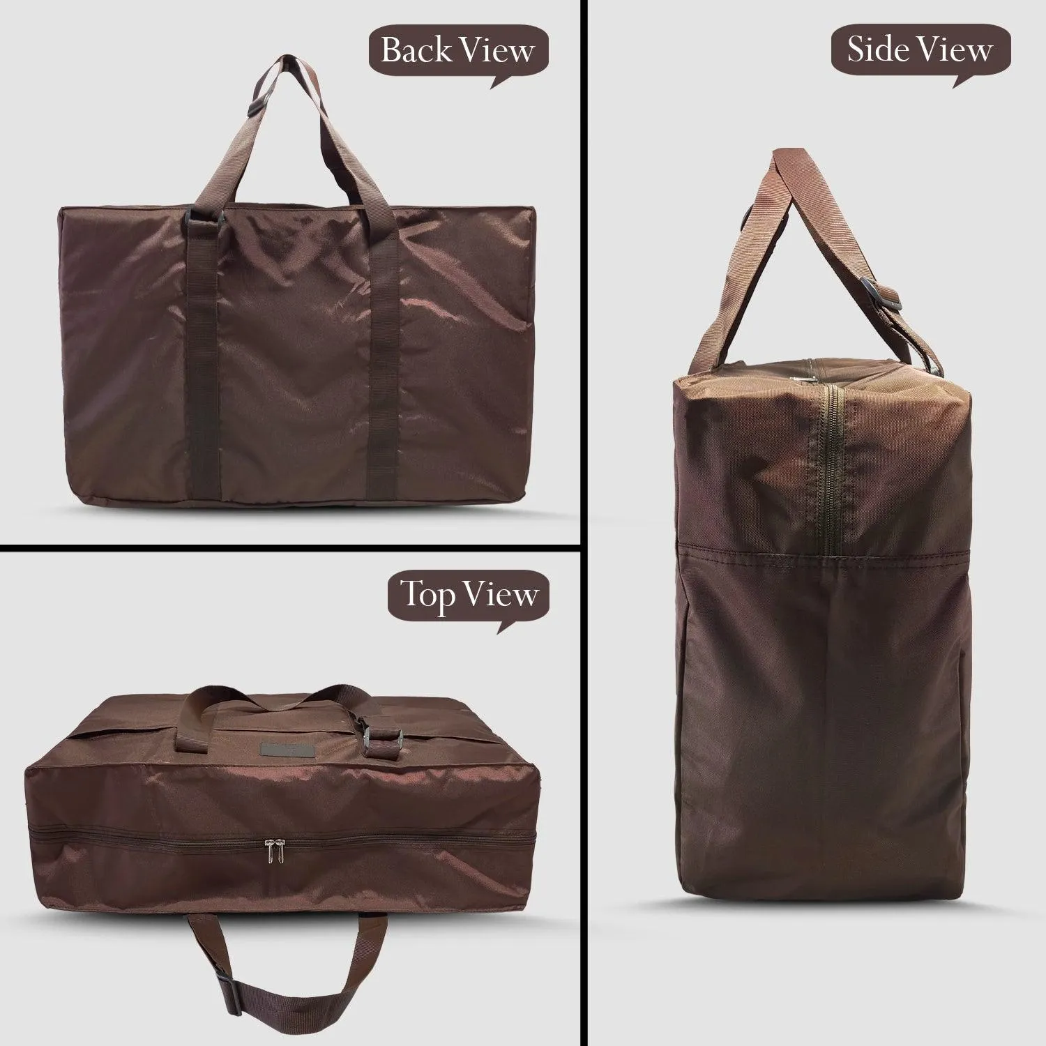 Deeya Ballistic Nylon Large Size Unisex Foldable Travel Duffle Bag with Small Cover Bag (Brown)