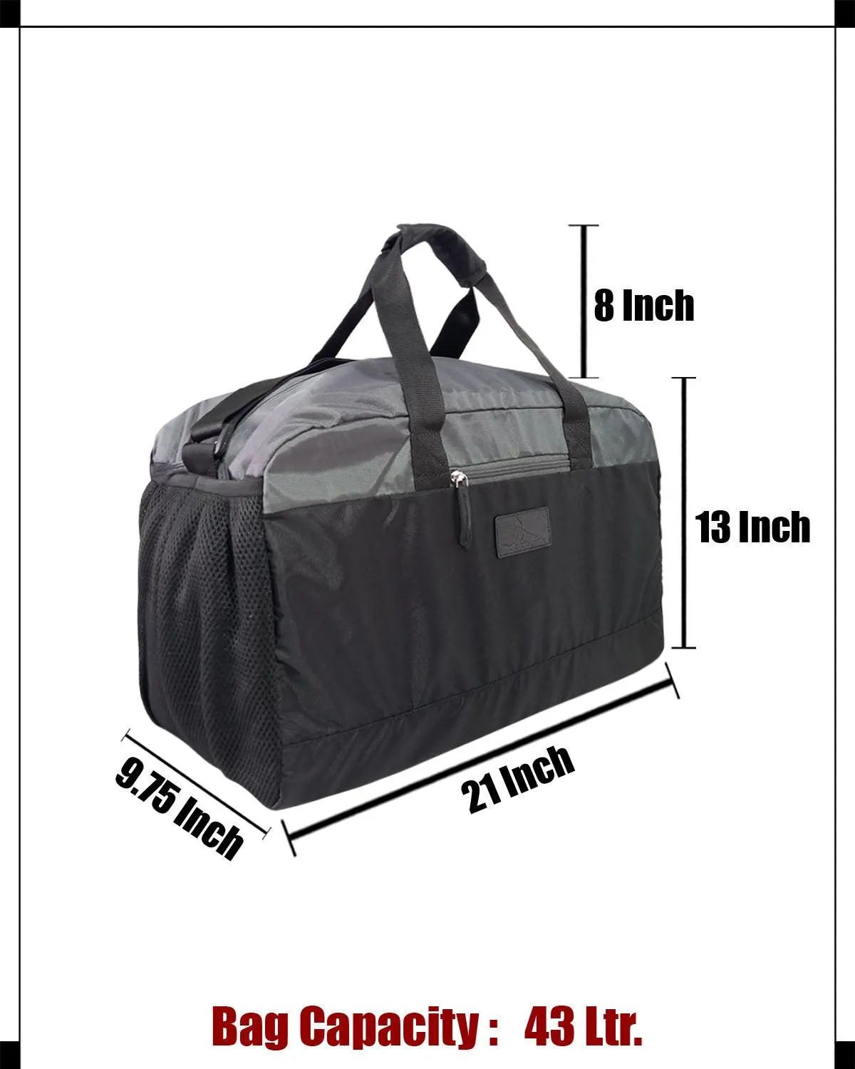 Deeya Ballistic Nylon Large Size Unisex Travel Duffle Bag, Shoulder Weekender Bag (Black)