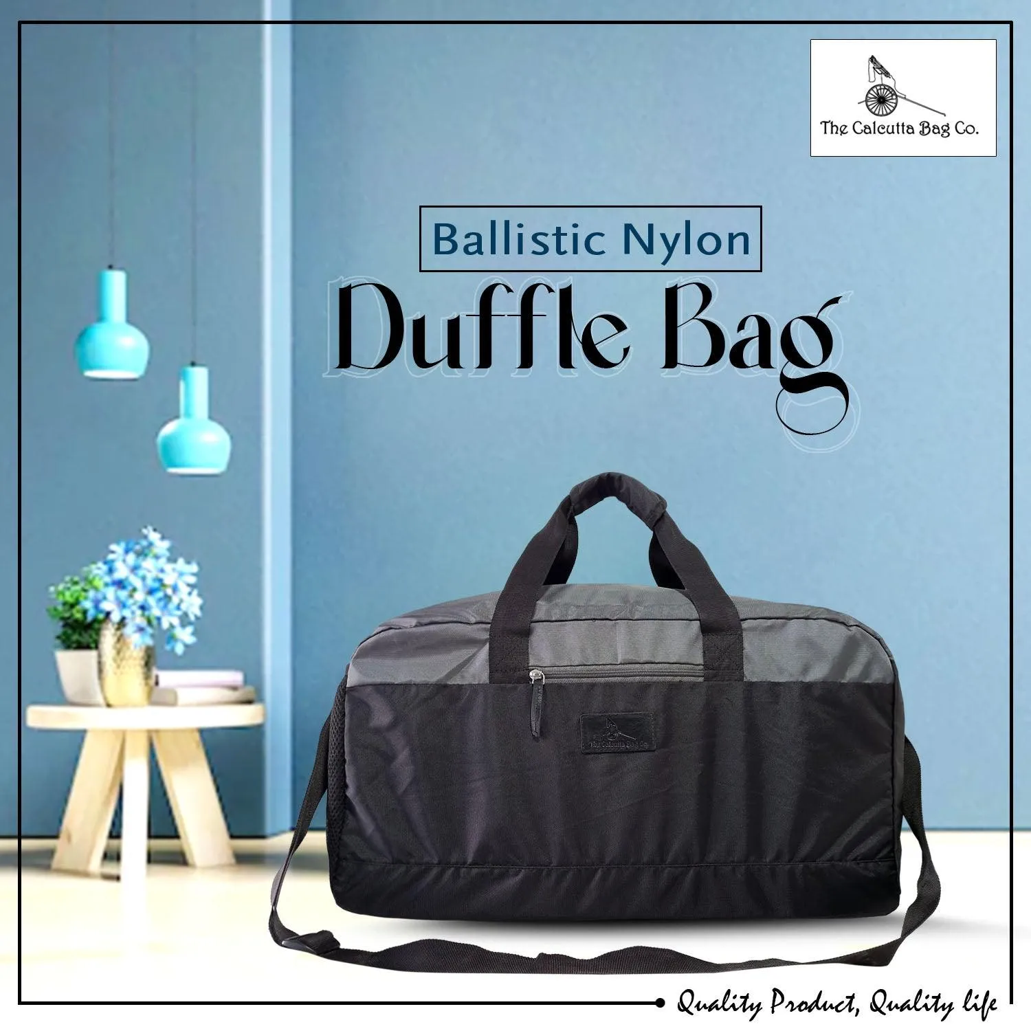 Deeya Ballistic Nylon Large Size Unisex Travel Duffle Bag, Shoulder Weekender Bag (Black)