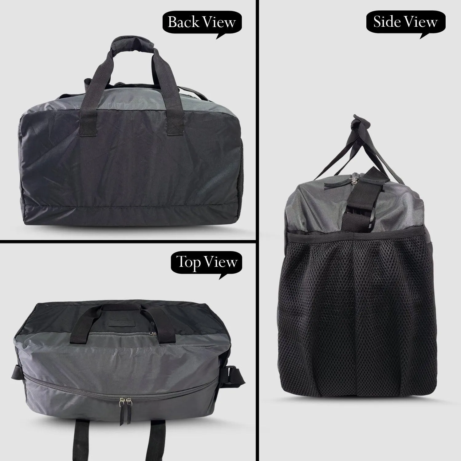 Deeya Ballistic Nylon Large Size Unisex Travel Duffle Bag, Shoulder Weekender Bag (Black)