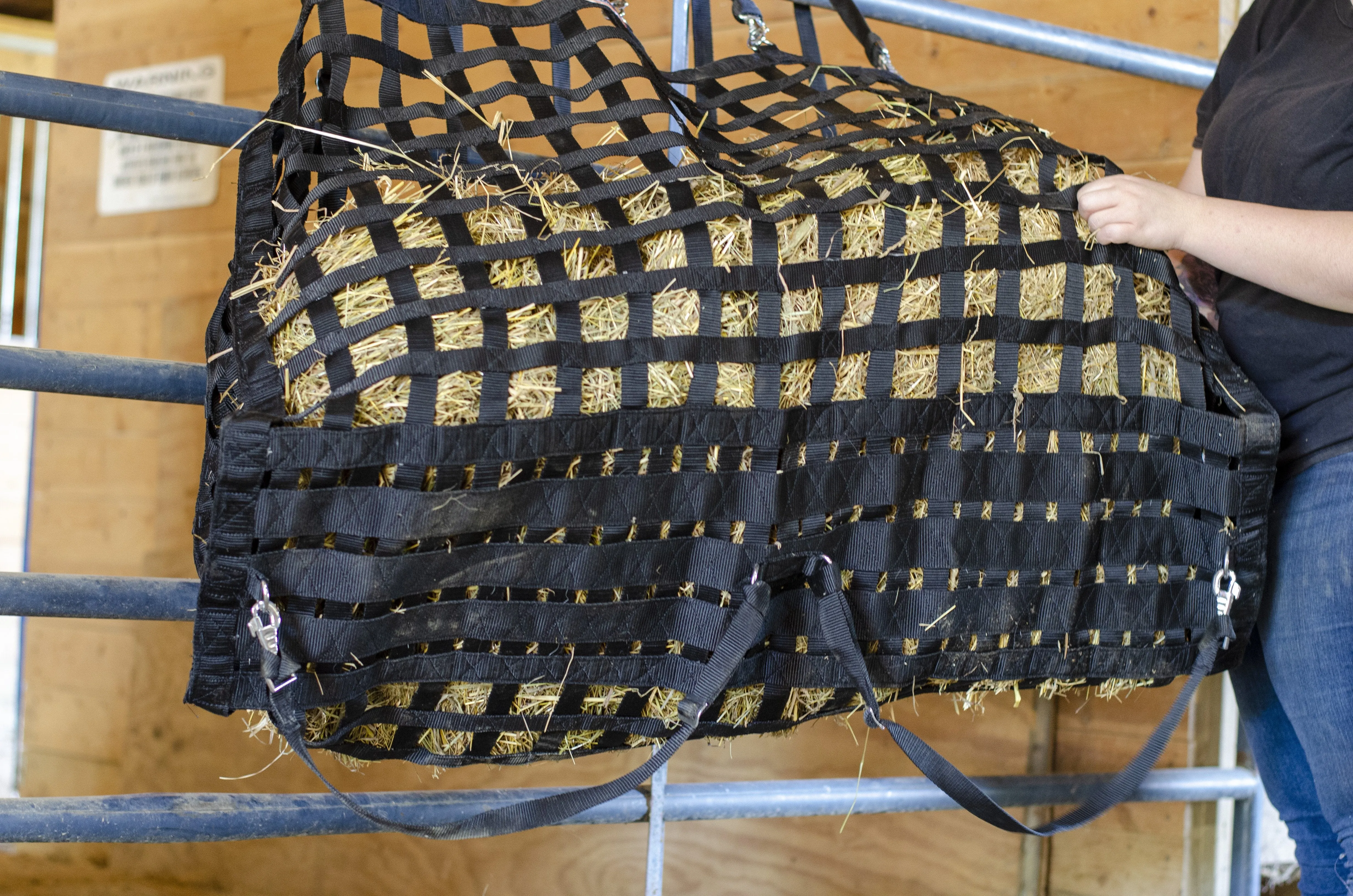 Derby Originals XL Super Tough Slow Feed Hay Bag with  2” Square Openings and 1 Year Warranty and Patented Four Sided Design