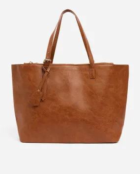 Elms   King - Carmine Tote - Tan & Oyster