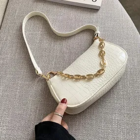 Fashion Crocodile Pattern Baguette bags