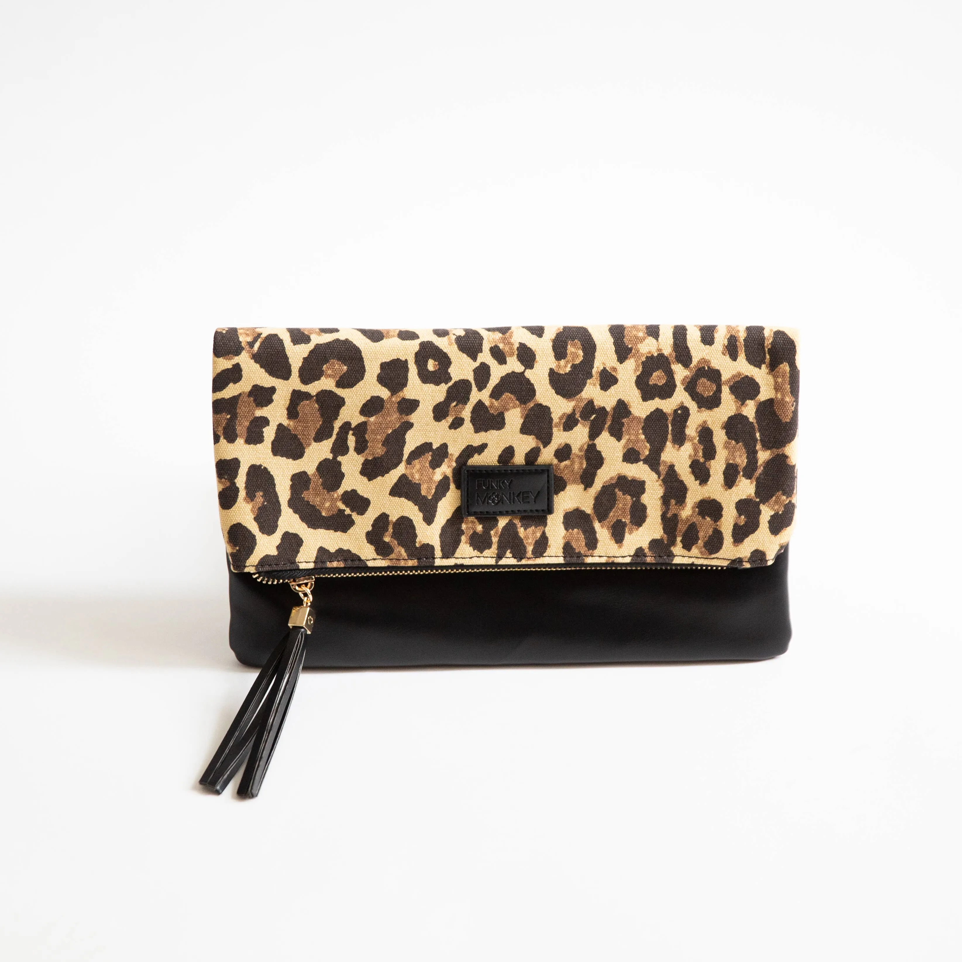 Fold Over Cutch-Camo & Black w Red Lining or Leopard Print