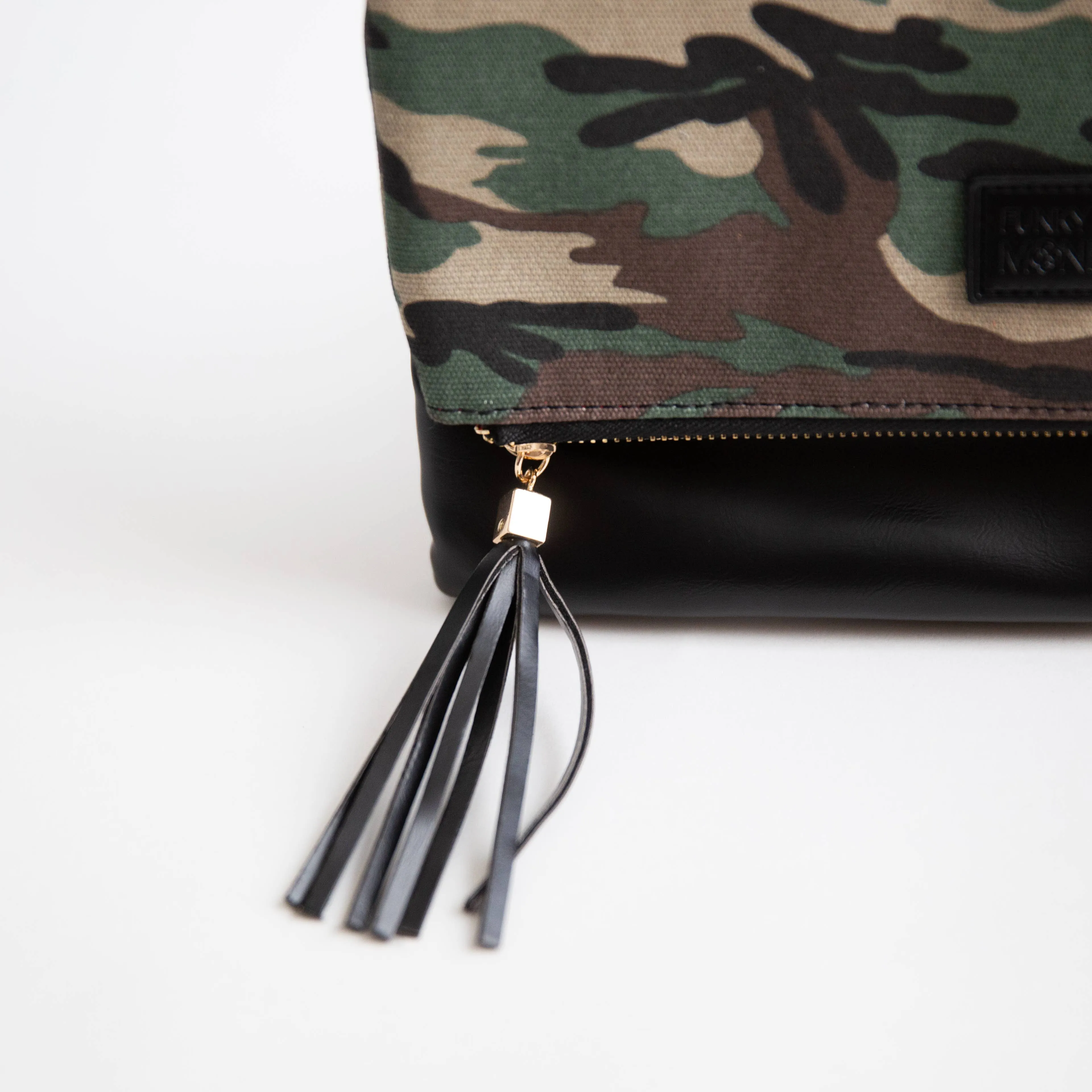 Fold Over Cutch-Camo & Black w Red Lining or Leopard Print