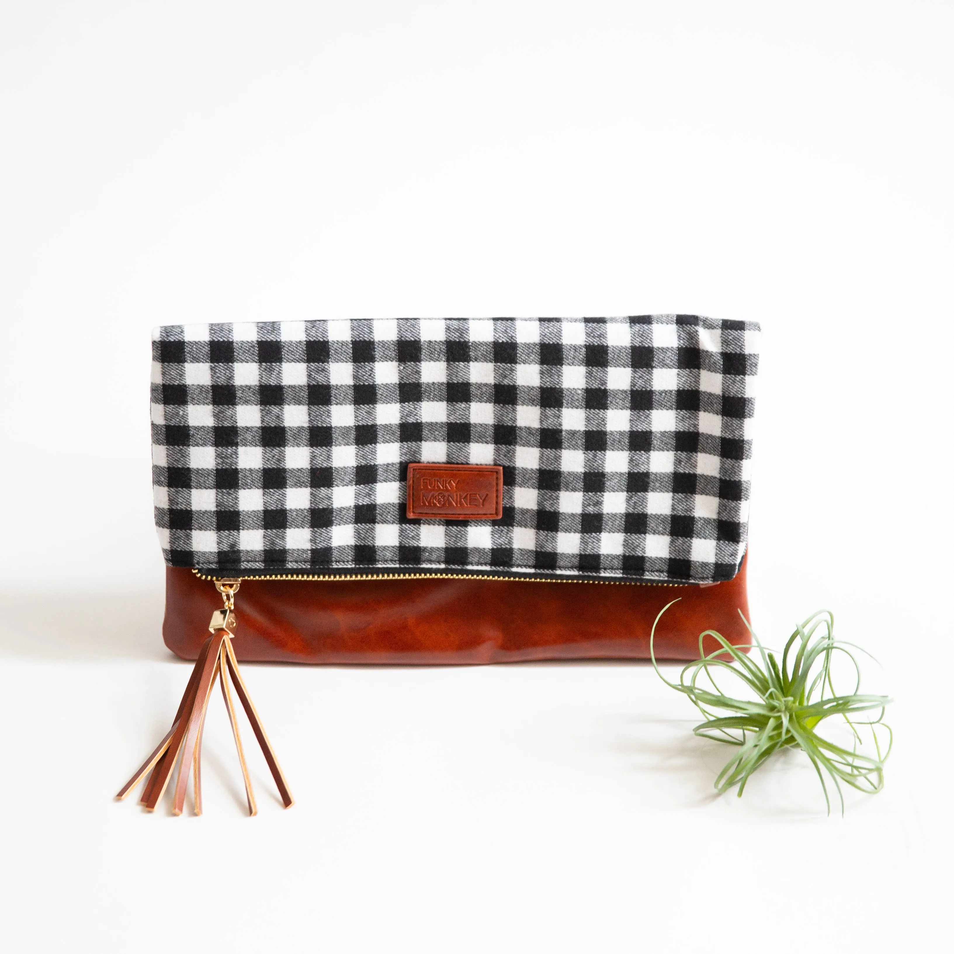 Foldover Buffalo/Brn Clutch