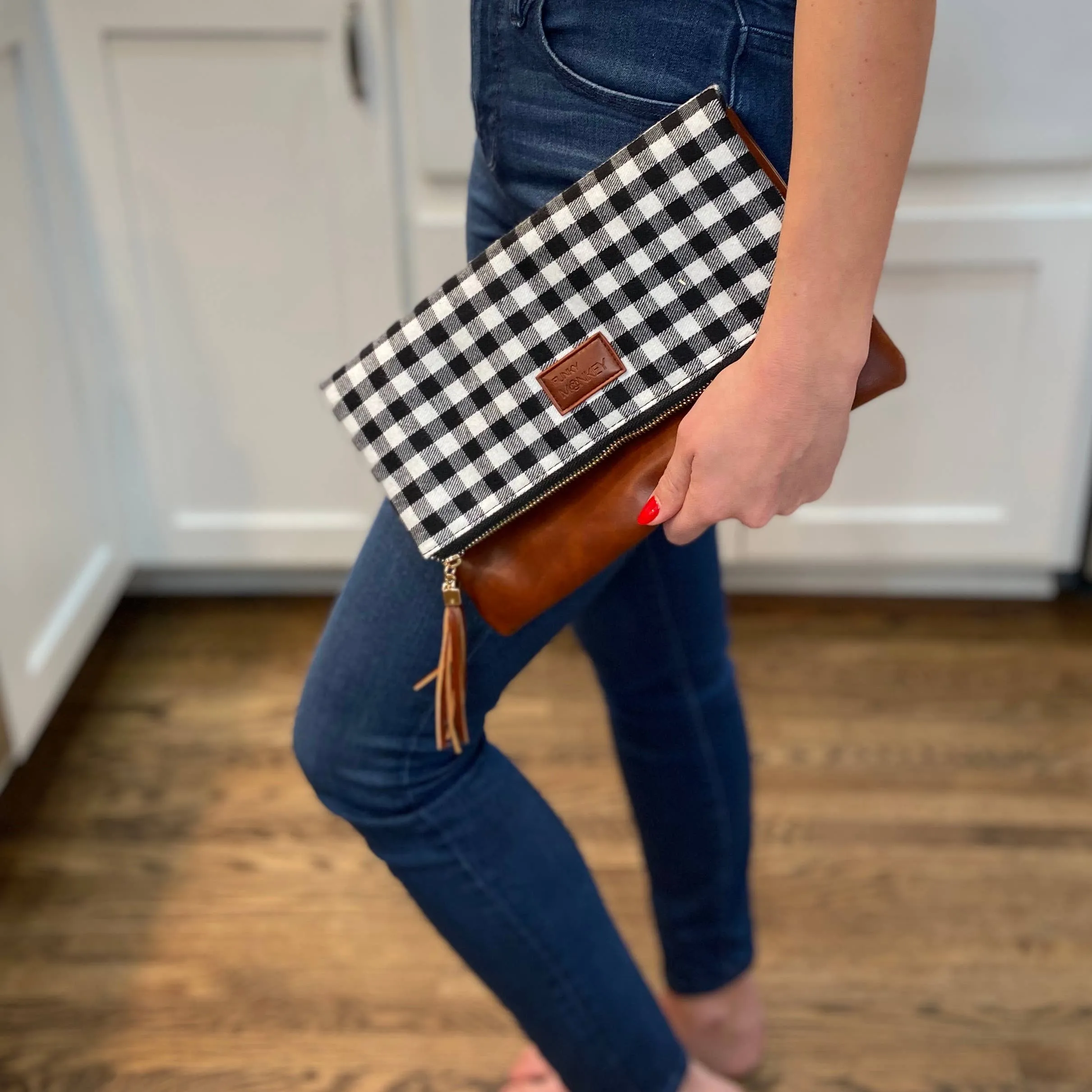 Foldover Buffalo/Brn Clutch