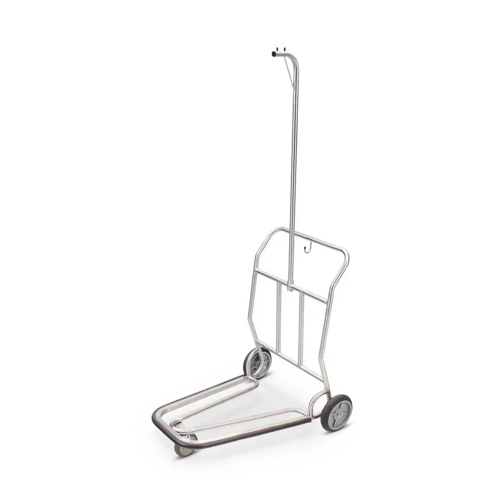 Forbes Industries 1574-HB Self Serve Luggage Cart (Nestable), with Steel Round Tube Frame and Two Vertical Retainers and Hanger Bar